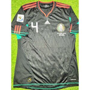 Marquez Mexico 2010 WORLD CUP Away Black Soccer Jersey Shirt L SKU# P41397